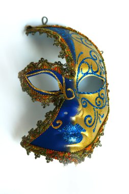 Mask.Golden mavi venitian maske