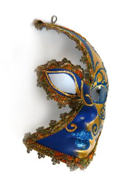 Mask.Golden mavi venitian maske