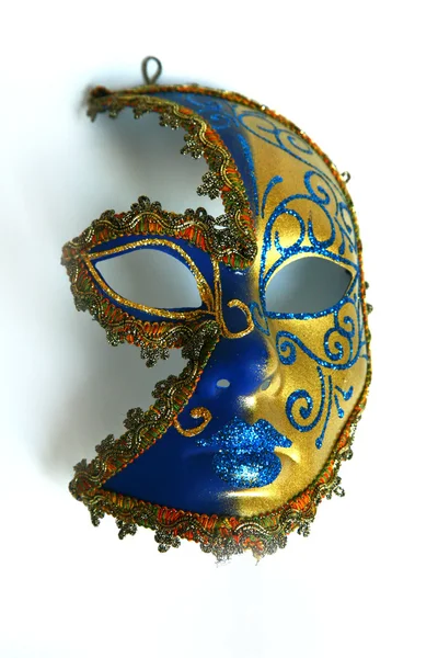 Mask.Golden maska niebieski weneckiego — Zdjęcie stockowe