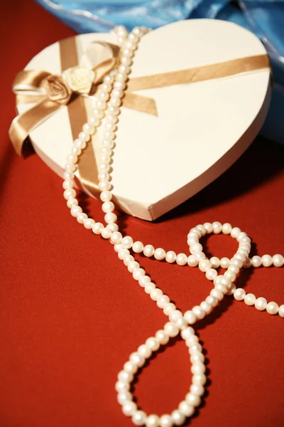 stock image Pearls.Gift box