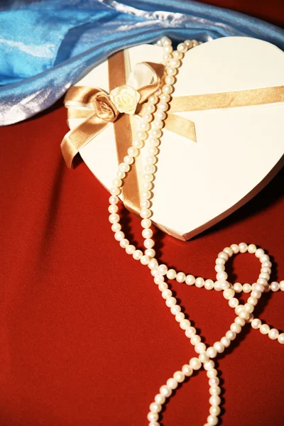 stock image Pearls.Gift box