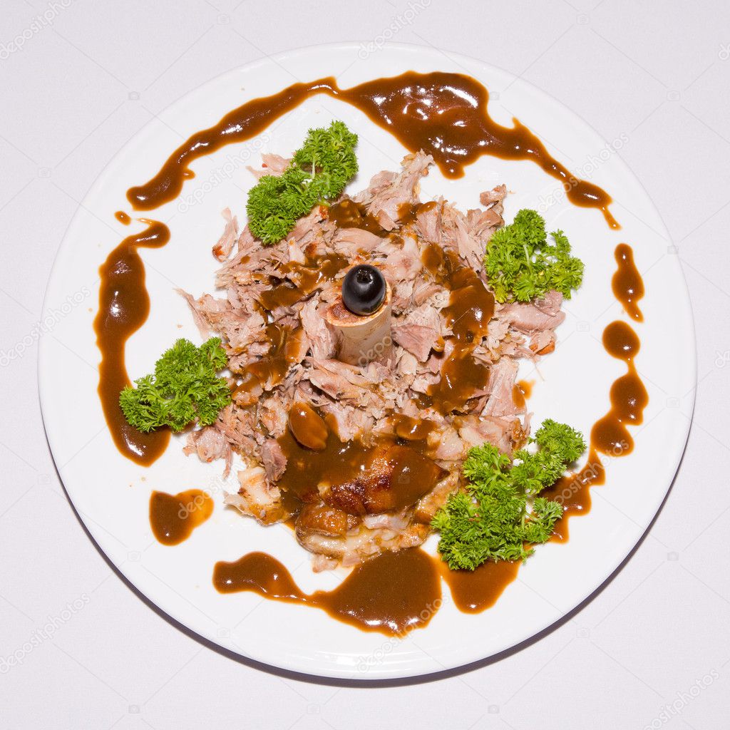 Food.Dish on a white plate. Fresh it is prepared ⬇ Stock Photo, Image