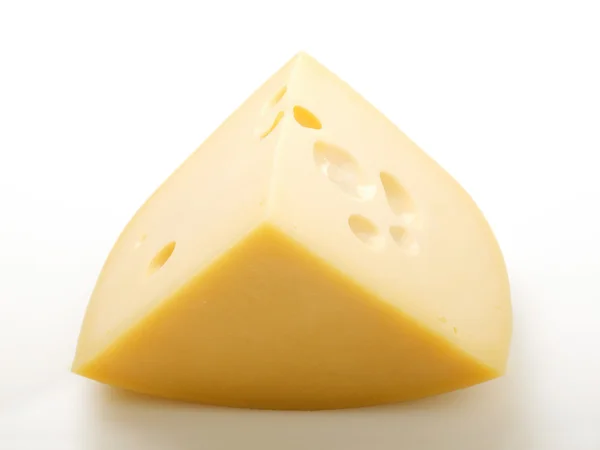 Piece Hard Swiss Cheese Holes — Stock Photo, Image