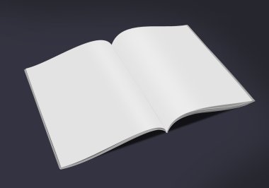 Book open isolated on black background clipart