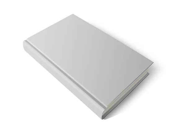 Livro Capa Dura Branco Isolado Fundo Branco — Fotografia de Stock