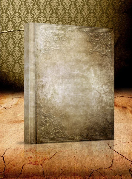 Antico Vecchio Libro Copertina Sfondo Bianco — Foto Stock