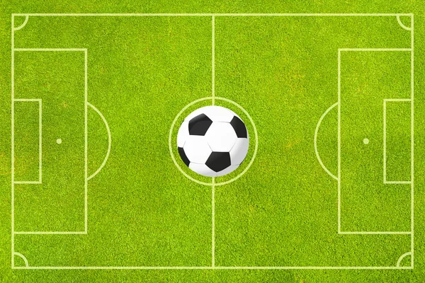 Ball Auf Fußballhintergrund — Stockfoto