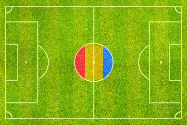 Fotboll Rumänien flagga — Stockfoto