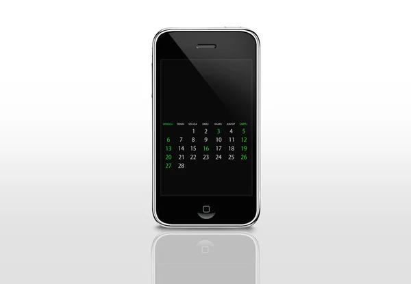 Iphone 手机上的日历屏幕 — 图库照片