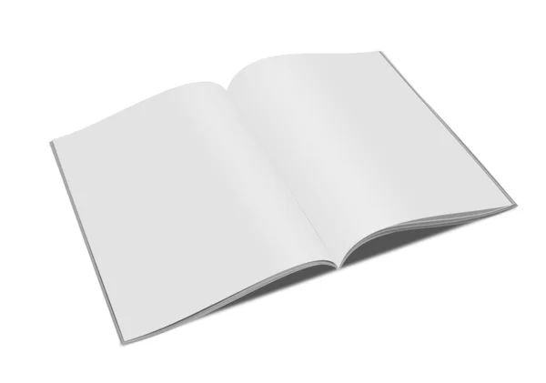 Buch Offen Isoliert Auf Weißem Hintergrund Stockbild