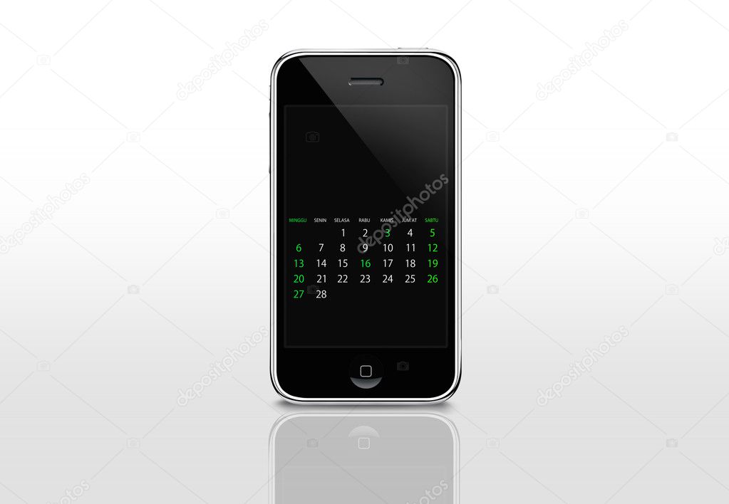 Calendar screen on iphone