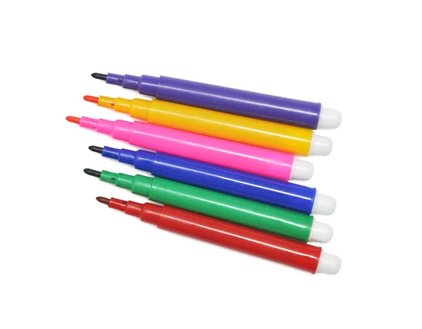 Veelkleurige voelde pennen — Stockfoto