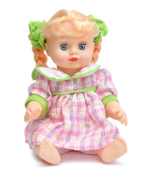 Puppe im rosa Kleid — Stockfoto