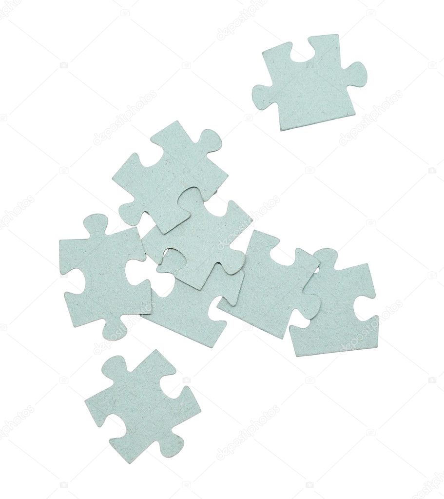 Puzzle pieces isolated on white background