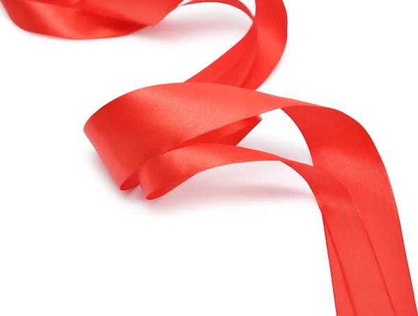 Shiny red satin ribbon — Stock Photo, Image