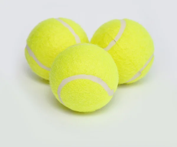 Três Bolas Tênis Adequado Para Fundo — Fotografia de Stock