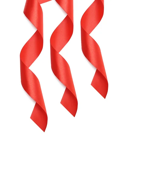 Red curl ribbon — Stock Photo, Image
