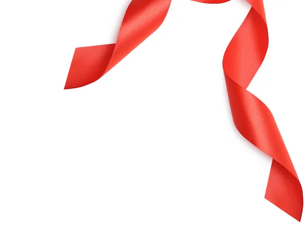 Shiny red satin ribbon — Stock Photo, Image