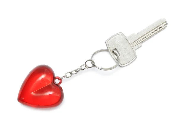 Tretka Pro Klíče Jako Srdce Izolovaných Bílém Pozadí — Stock fotografie