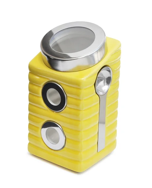 Yellow decorative jar — Stock Photo, Image