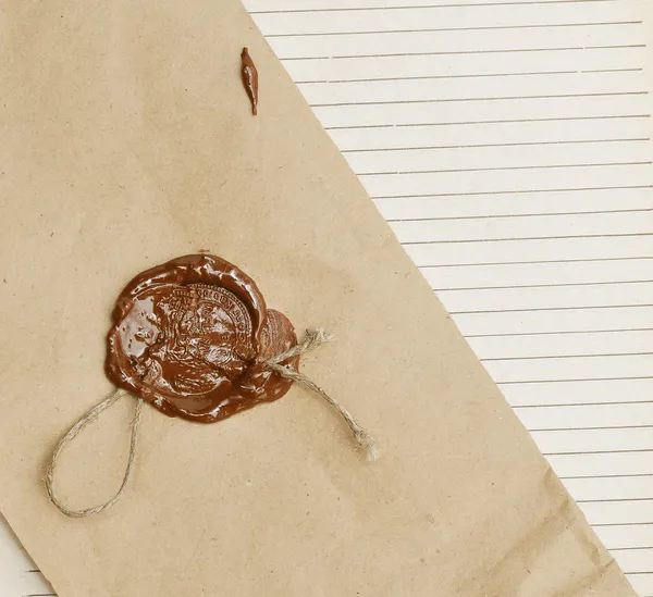 Old paper with wax seal — Stock Photo, Image