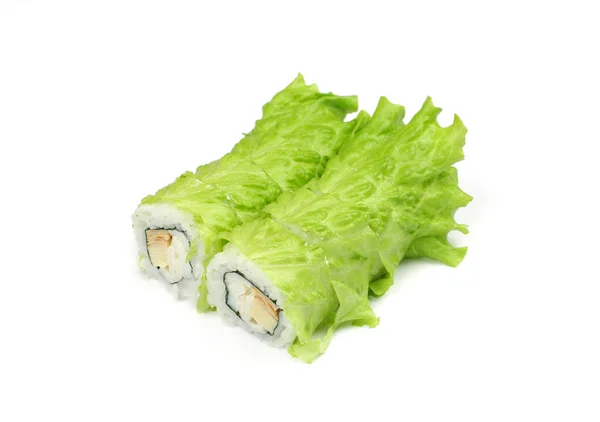 Sushi Avec Feuille Salade — Photo