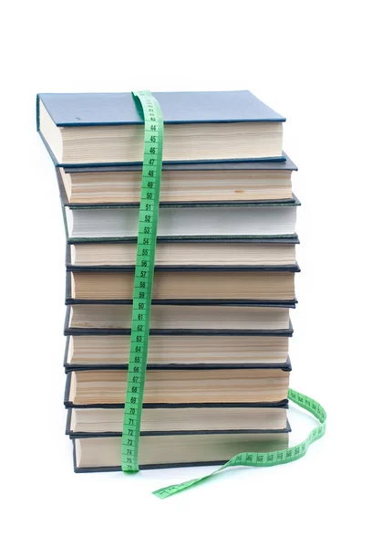 Structuur van de pagina's boek en centimetric tape — Stockfoto