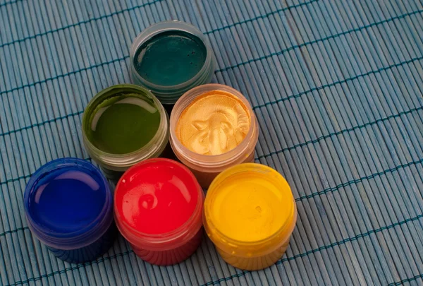 Colorful gouache paints — Stock Photo, Image