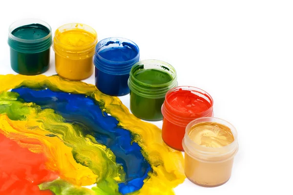 Tintas e pinturas coloridas — Fotografia de Stock
