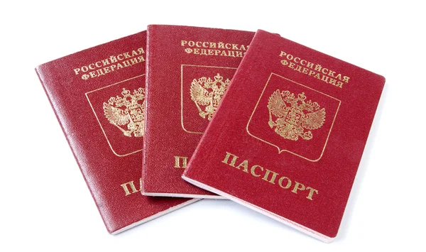 Kolme Venäjän kansainvälistä passia — kuvapankkivalokuva