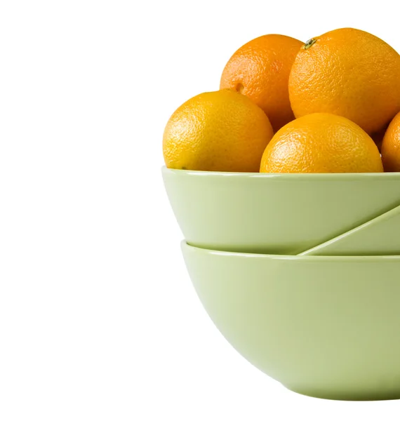 Part of a bowl with tangerines — Stock Photo, Image