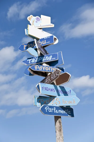 stock image Close-up on lot of signs in only one roadsign