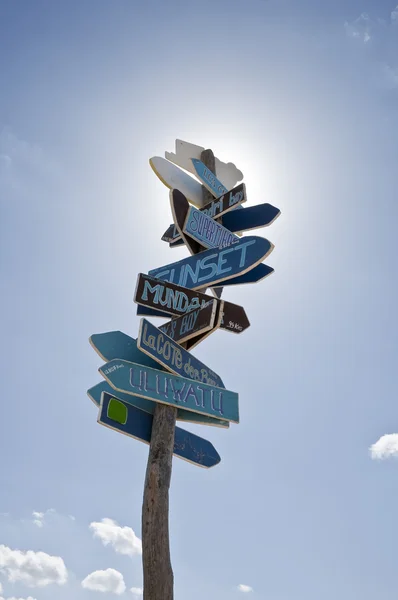 stock image Close-up on lot of signs in only one roadsign