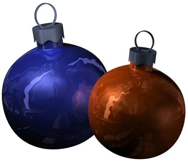 Two christmas shiny balls — Stock Photo, Image
