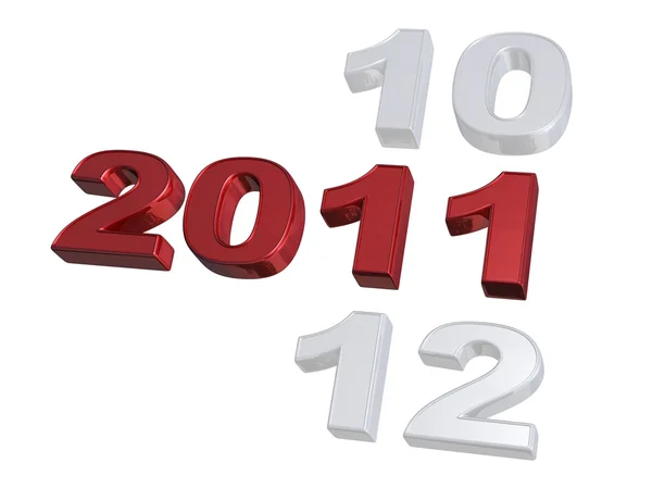 Red 2011 design on white background — Stock Photo, Image