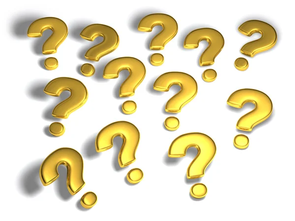 Gold question marks — Stock Photo, Image