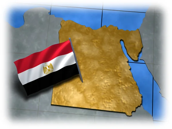 Egito país com sua bandeira — Fotografia de Stock