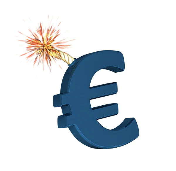 Gran Euro símbolo que va a explotar — Foto de Stock