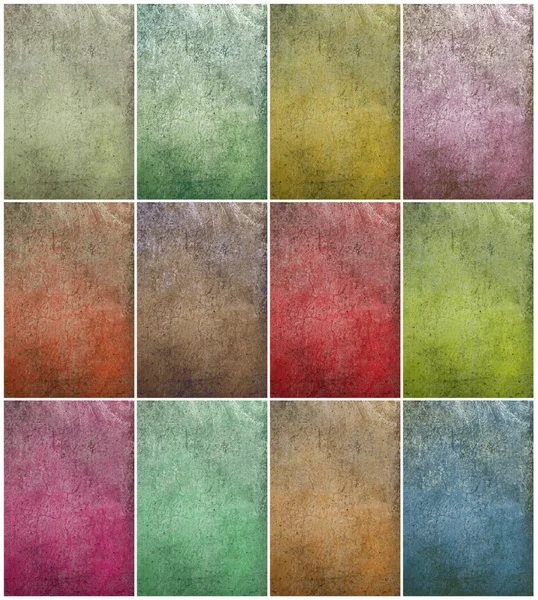 Colorful cloudy grunge wall set — Stock Photo, Image