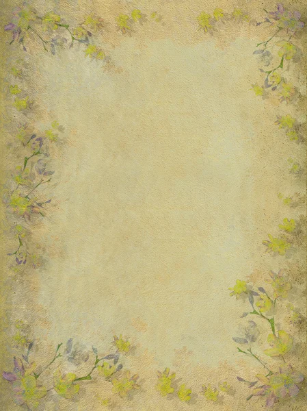 Yellow and grey faded blossom border background — Stock Photo, Image