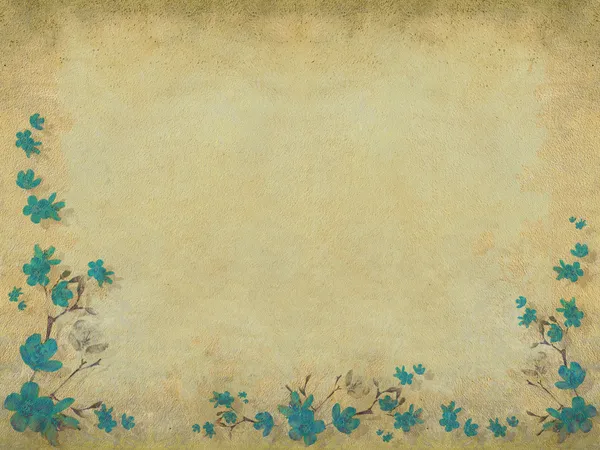 Blue blossom flower half border light background — Stock Photo, Image