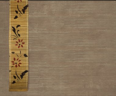 Flower bamboo banner on light brown background clipart