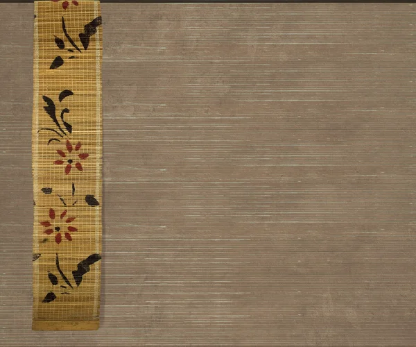 Virág bambusz banner világos barna háttér — Stock Fotó