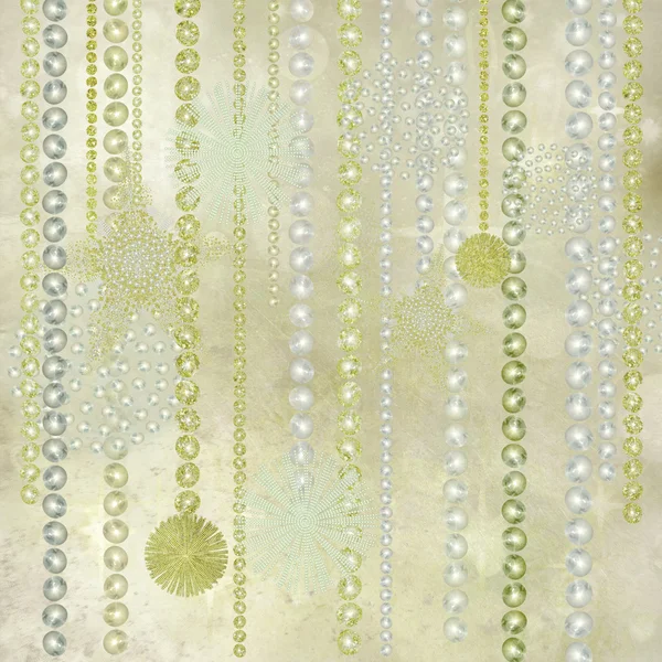 Silver, Gold and Pearl Christmas Decorations Background — Stock Photo, Image