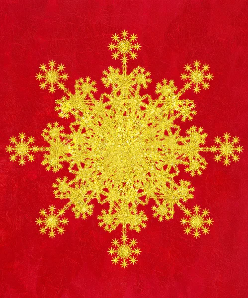 Glitery Gold Snowflake on Creased Background — Stock Photo, Image
