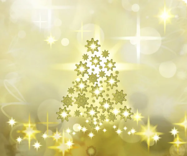 金色的圣诞树背景 — 图库照片