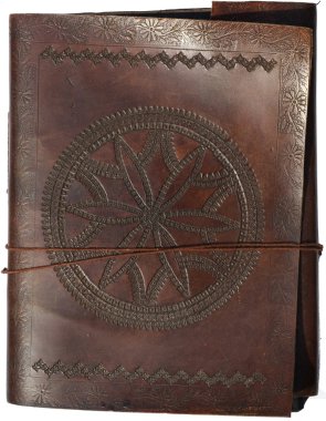 Old leather portfolio isolated clipart