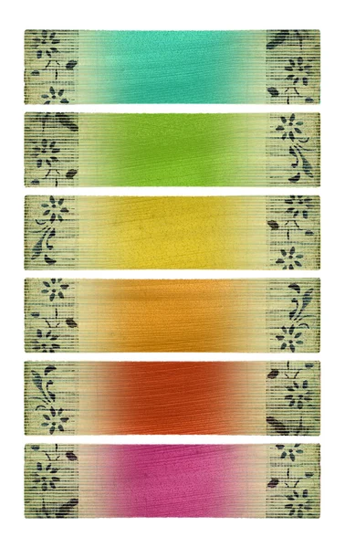Conjunto de pancartas de papel de coco multicolor aislado —  Fotos de Stock
