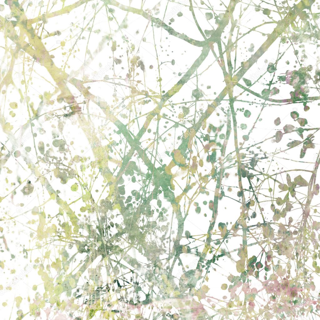 Tangled Blossom Branches Art Abstract