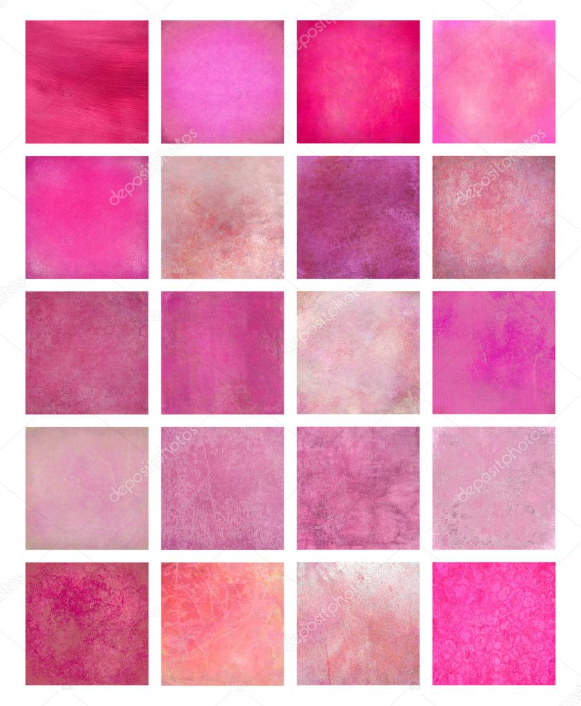 Pink Textured Background Set isolated with clipping path